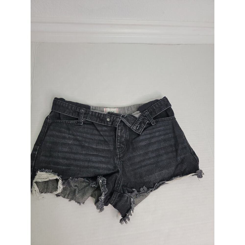 Urban Outfitters BDG Jean Shorts Womens SZ 29 Fold Over Waist Button Fly Black